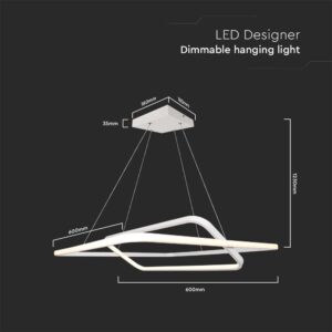 Κρεμαστό LED Φωτιστικό 50W Dimmable Λευκό V-TAC 5150lm Φυσικό Λευκό 4000K – 14989