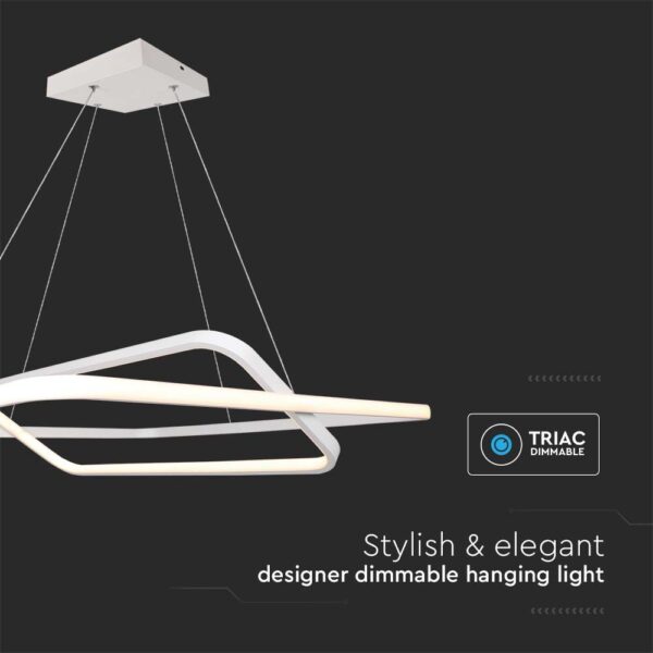Κρεμαστό LED Φωτιστικό 50W Dimmable Λευκό V-TAC 5150lm Φυσικό Λευκό 4000K – 14989