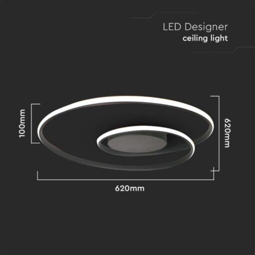 LED φωτιστικό οροφής Designer 48W 4000K φυσικό λευκό με μαύρο σώμα dimmable V-TAC – 14991