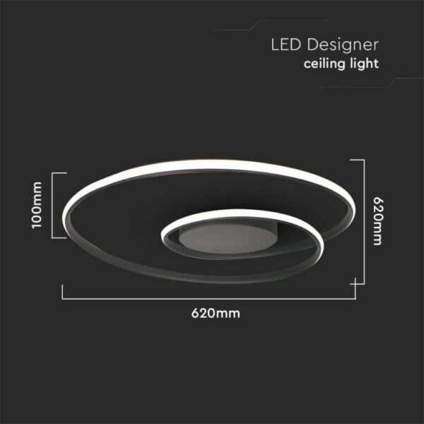 LED φωτιστικό οροφής Designer 48W 4000K φυσικό λευκό με μαύρο σώμα dimmable V-TAC – 14991