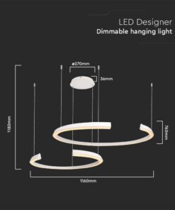 Κρεμαστό Φωτιστικό LED 48W Λευκό Triac Dimmable V-TAC 5150lm Θερμό Λευκό 3000K – 14992