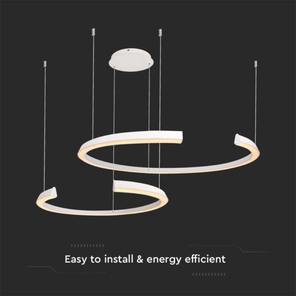 Κρεμαστό Φωτιστικό LED 48W Λευκό Triac Dimmable V-TAC 5150lm Θερμό Λευκό 3000K – 14992