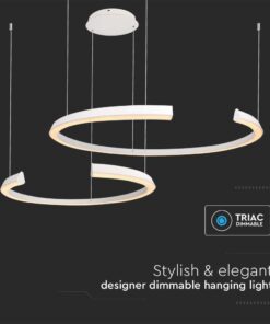 Κρεμαστό Φωτιστικό LED 48W Λευκό Triac Dimmable V-TAC 5150lm Θερμό Λευκό 3000K – 14992