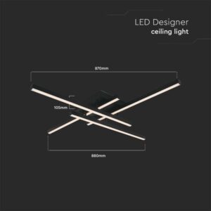 LED φωτιστικό οροφής Designer 38W 3000Κ θερμό λευκό με μαύρο σώμα V-TAC – 14994