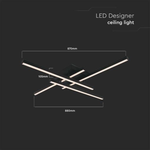 LED φωτιστικό οροφής Designer 38W 3000Κ θερμό λευκό με μαύρο σώμα V-TAC – 14994