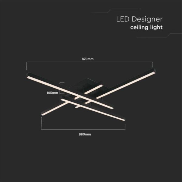 LED φωτιστικό οροφής Designer 38W 3000Κ θερμό λευκό με μαύρο σώμα V-TAC – 14994