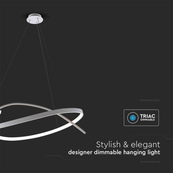 LED κρεμαστό φωτιστικό οροφής Designer 48W 4000K φυσικό λευκό με λευκό σώμα dimmable V-TAC – 14997