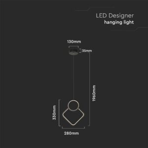 Κρεμαστό LED Φωτιστικό 12W Μαύρο V-TAC 1280lm Φυσικό Λευκό 4000K – 14998