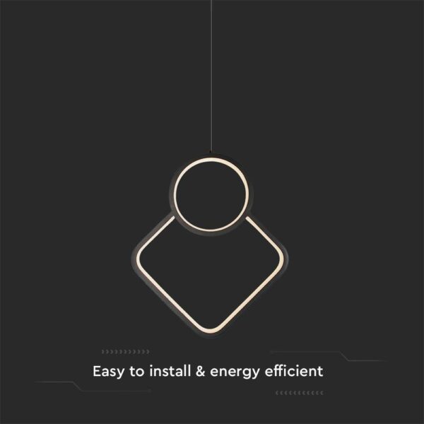 Κρεμαστό LED Φωτιστικό 12W Μαύρο V-TAC 1280lm Φυσικό Λευκό 4000K – 14998