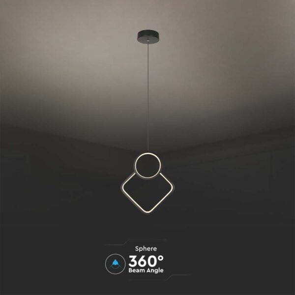 Κρεμαστό LED Φωτιστικό 12W Μαύρο V-TAC 1280lm Φυσικό Λευκό 4000K – 14998