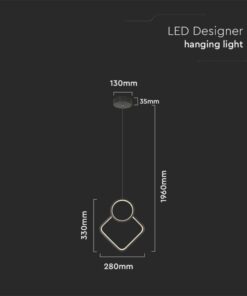 LED κρεμαστό φωτιστικό οροφής Designer 12W 4000K φυσικό λευκό με μαύρο σώμα V-TAC – 14999