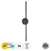 GloboStar® DIADEM 61329 Φωτιστικό Τοίχου – Απλίκα Design LED CCT 9W 1080lm 120° AC 220-240V – Εναλλαγή Φωτισμού μέσω Διακόπτη On/Off All In One Ψυχρό 6000k+Φυσικό 4500k+Θερμό 2700k Μ10 x Π4 x Υ60cm – Μαύρο – 3 Years Warranty