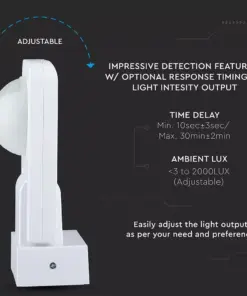 Ανιχνευτής κίνησης/παρουσίας Infrared Max 1000W Λευκός V-TAC – 1500