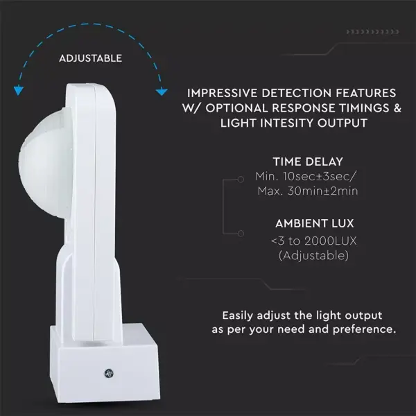 Ανιχνευτής κίνησης/παρουσίας Infrared Max 1000W Λευκός V-TAC – 1500
