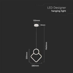 Κρεμαστό LED Φωτιστικό 12W Λευκό V-TAC 1280lm Θερμό Λευκό 3000K – 15000