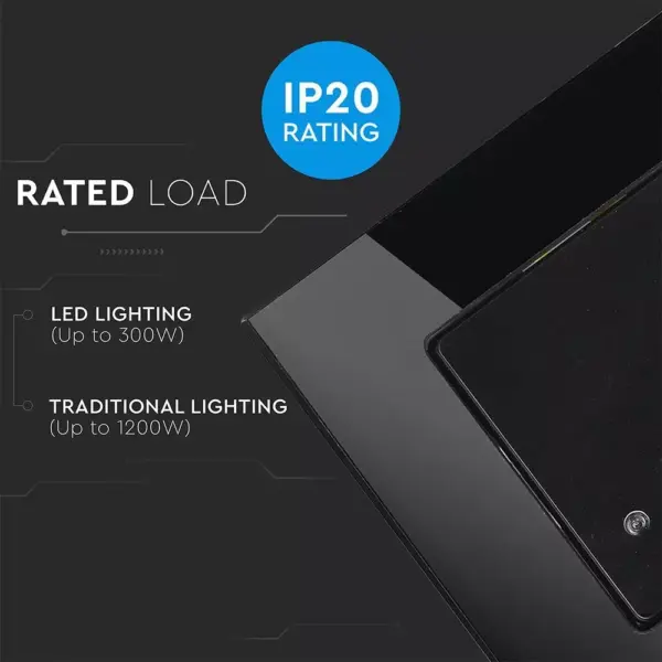 Ανιχνευτής κίνησης χωνευτός Microwave Max 300W LED Μαύρος V-TAC – 15031