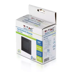 Ανιχνευτής κίνησης χωνευτός Microwave Max 300W LED Μαύρος V-TAC – 15031