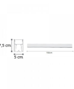 InLight Κρεμαστό φωτιστικό LED 50W 3CCT (By Switch) από αλουμίνιο σε λευκή απόχρωση D:150cm (6072-150-WH)