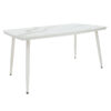 Table Zeren pakoworld metal white-glass 160x90x78cm 151-000005