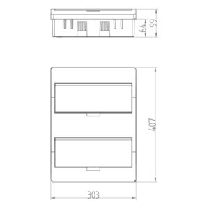 ΠΙΝΑΚΑΣ ΧΩΝΕΥΤΟΣ ΠΛΑΣΤΙΚΟΣ ELEGANT 2X12 ΘΕΣΕΩΝ IP40 (PE+N) EUROLAMP – 151-25024