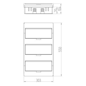 ΠΙΝΑΚΑΣ ΧΩΝΕΥΤΟΣ ΠΛΑΣΤΙΚΟΣ ELEGANT 3X12 ΘΕΣΕΩΝ IP40 (PE+N) EUROLAMP – 151-25026