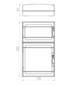 ΠΙΝΑΚΑΣ ΕΞΩΤΕΡΙΚΟΣ LUX 3Χ18 (1Χ18+2Χ18) IP65 (PE+N) EUROLAMP – 151-25140