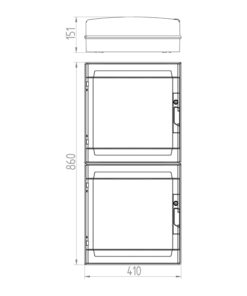ΠΙΝΑΚΑΣ ΕΞΩΤΕΡΙΚΟΣ LUX 4Χ18 (2Χ2Χ36) IP65 (PE+N) EUROLAMP – 151-25142
