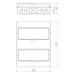 ΠΙΝΑΚΑΣ ΕΞΩΤΕΡΙΚΟΣ ΠΛΑΣΤΙΚΟΣ ELEGANΤ 2Χ12 IP40 (PE+N) EUROLAMP – 151-25251