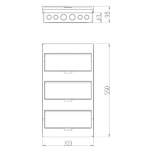 ΠΙΝΑΚΑΣ ΕΞΩΤΕΡΙΚΟΣ ΠΛΑΣΤΙΚΟΣ ELEGANΤ 3Χ12 IP40 (PE+N) EUROLAMP – 151-25253