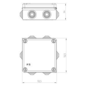ΜΠΟΥΑΤ ΕΞΩΤΕΡΙΚΟ 133X133X64 ΜΕ ΠΛΑΣΤΙΚΗ ΒΙΔΑ IP55 ΛΕΥΚΟ EUROLAMP – 151-25514