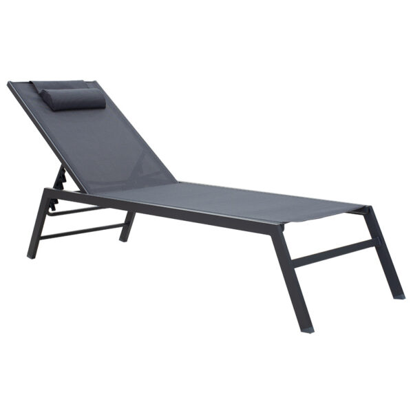 Sunbed Kiara pakoworld aluminium anthracite-textilene dark grey 152-000012