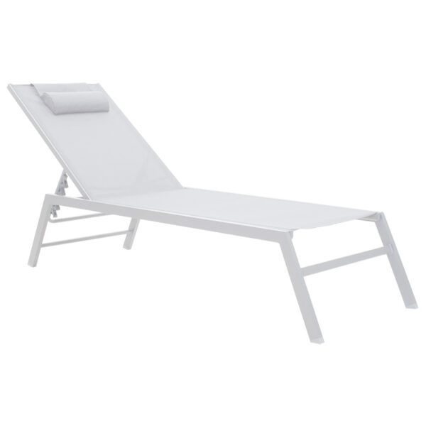 Sunbed Kiara pakoworld aluminium white-beige textilene 152-000013