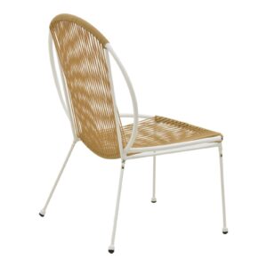 Καρέκλα Dapper pakoworld λευκό μέταλλο-pe φυσικό 64.5×74.5×76εκ