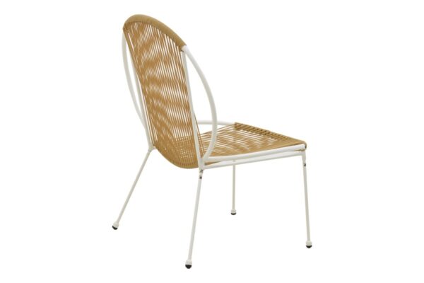 Καρέκλα Dapper pakoworld λευκό μέταλλο-pe φυσικό 64.5×74.5×76εκ