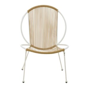Καρέκλα Dapper pakoworld λευκό μέταλλο-pe φυσικό 64.5×74.5×76εκ
