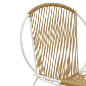 Καρέκλα Dapper pakoworld λευκό μέταλλο-pe φυσικό 64.5×74.5×76εκ
