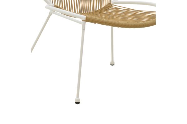 Καρέκλα Dapper pakoworld λευκό μέταλλο-pe φυσικό 64.5×74.5×76εκ