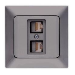 ΠΡΙΖΑ DATA ΔΙΠΛΗ CAT 6 RJ 45 ΓΡΑΦΙΤΗΣ EUROLAMP ΝΕAD – 152-16316