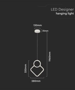 LED κρεμαστό φωτιστικό οροφής Designer 12W 4000K φυσικό λευκό με λευκό σώμα V-TAC – 15338