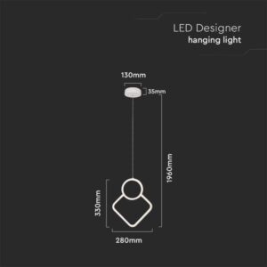LED κρεμαστό φωτιστικό οροφής Designer 12W 4000K φυσικό λευκό με λευκό σώμα V-TAC – 15338