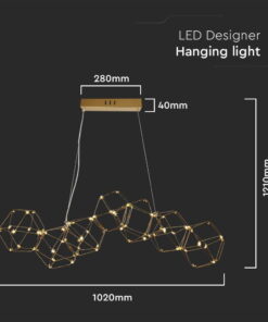Κρεμαστό Φωτιστικό οροφής LED 28W 3000K Xρυσoύ Χρώματος V-TAC – 15339