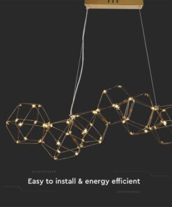 Κρεμαστό Φωτιστικό οροφής LED 28W 3000K Xρυσoύ Χρώματος V-TAC – 15339