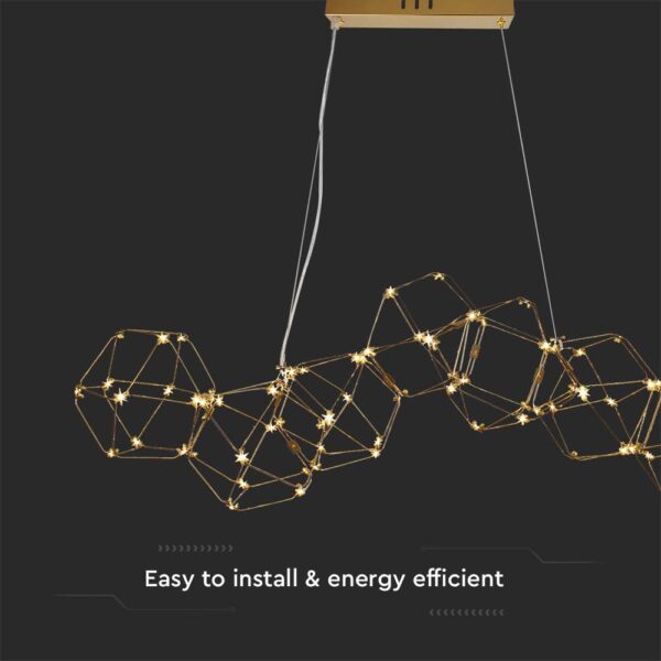 Κρεμαστό Φωτιστικό οροφής LED 28W 3000K Xρυσoύ Χρώματος V-TAC – 15339