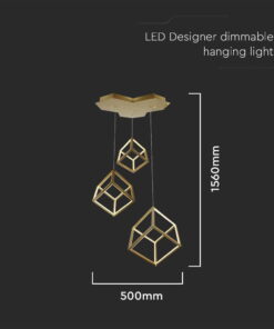 Κρεμαστό φωτιστικό οροφής LED 46W 3000K Χρυσού Χρώματος Step Dimmable V-TAC – 15341