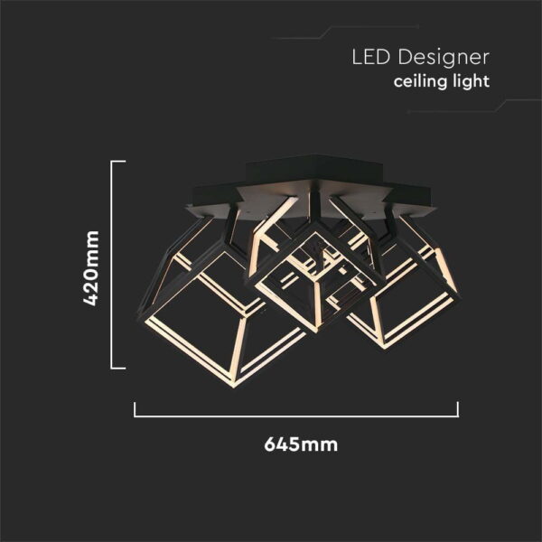 Φωτιστικό οροφής LED 46W 3000K Mαύρο Χρώματος Dimmable V-TAC – 15342