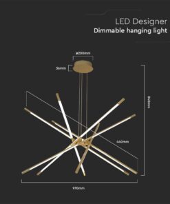 Κρεμαστό φωτιστικό οροφής LED 42W 3000K Xρυσού Χρώματος V-TAC – 15343