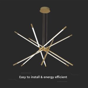 Κρεμαστό φωτιστικό οροφής LED 42W 3000K Xρυσού Χρώματος V-TAC – 15343