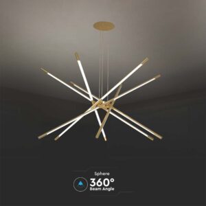 Κρεμαστό φωτιστικό οροφής LED 42W 3000K Xρυσού Χρώματος V-TAC – 15343