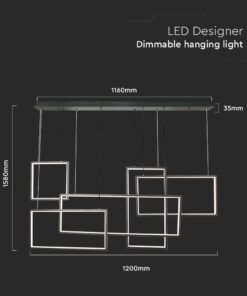 Κρεμαστό φωτιστικό οροφής LED 45W 3000K Μαύρου Χρώματος V-TAC – 15344