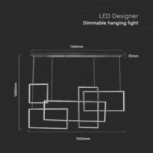 Κρεμαστό φωτιστικό οροφής LED 45W 3000K Μαύρου Χρώματος V-TAC – 15344